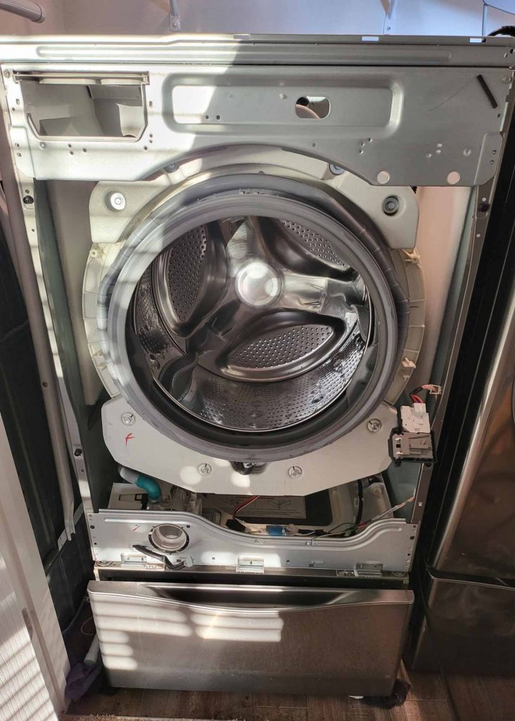 Washing machine with front panel removed