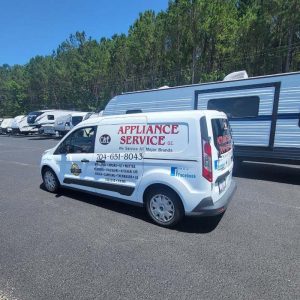 The C & E Appliance Repair Service van