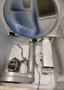 Interior of clothes dryer