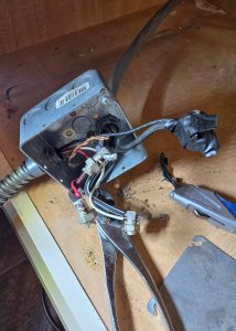 In-progress installation of a Samsung wall oven