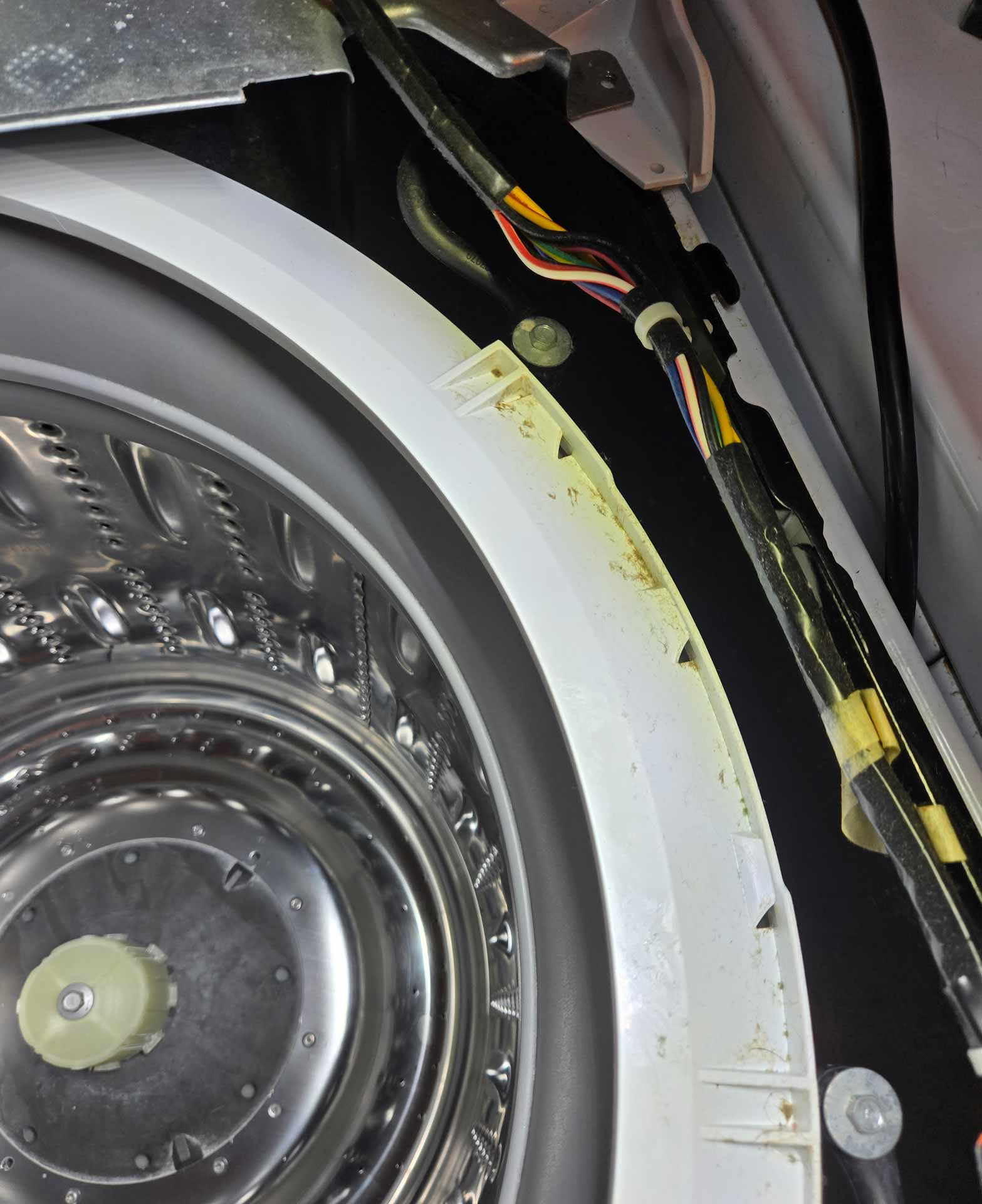 In-progress washing machine repair in Indian Trail home